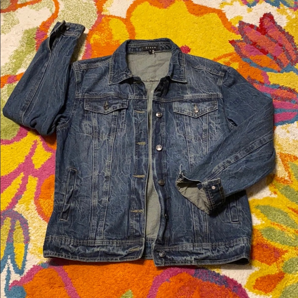 Fiore distressed oversized denim jacket